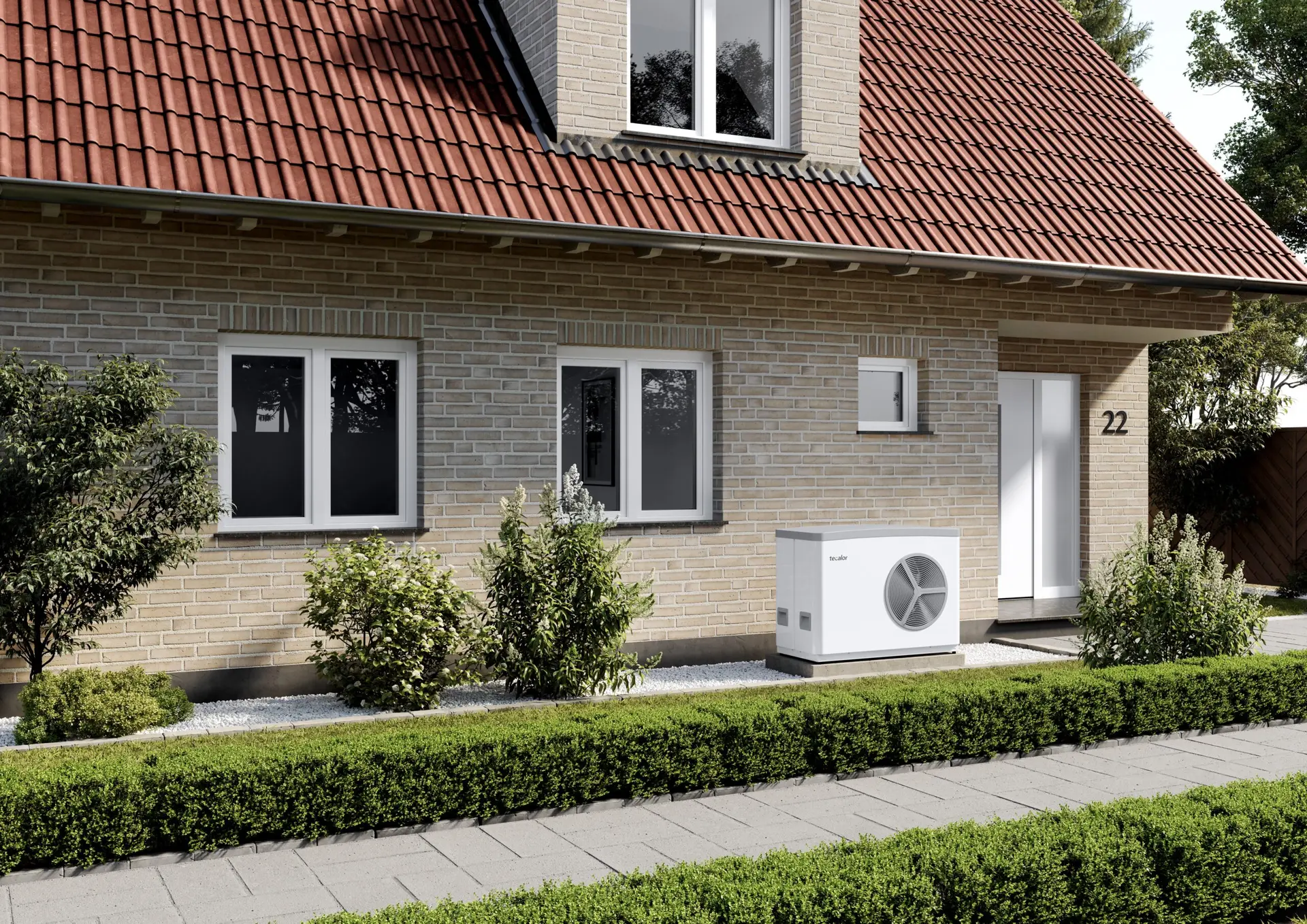 Haus mit Tecalor Waermepumpe